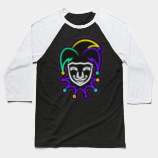 Jester Outline For Mardi Gras Baseball T-Shirt
